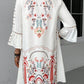 Lace Detail Printed Three-Quarter Sleeve Dress