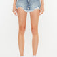 Kancan High Rise Frayed Hem Denim Shorts