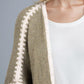 Double Take Contrast Open Front Dropped Shoulder Cardigan