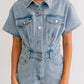 Short Sleeve Denim Romper