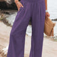 Full Size Smocked Waist Wide Leg Pants