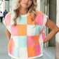 Multi-Color Checker Sweater Vest