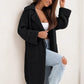 Pocketed Collared Neck Dropped Shoulder Cardigan