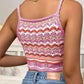 Openwork Striped Scoop Neck Cami