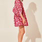 Floral Tie Neck Lantern Sleeve Dress