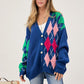 Plus V Neck Button Front Cardigan