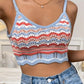 Openwork Striped Scoop Neck Cami