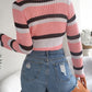 Tied Openwork Long Sleeve Knit Top