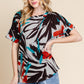 BOMBOM Printed Round Neck Short Sleeve T-Shirt