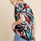 BOMBOM Printed Round Neck Short Sleeve T-Shirt