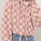 HYFVE Zip Up Sherpa Checkered Hooded Jacket