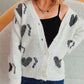 Heart Button Up Long Sleeve Cardigan