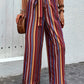 Tied Geometric Wide Leg Pants