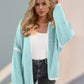 Double Take Contrast Open Front Dropped Shoulder Cardigan