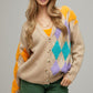 Plus V Neck Button Front Cardigan