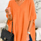 Slit V-Neck Half Sleeve Knit Top