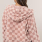 HYFVE Zip Up Sherpa Checkered Hooded Jacket