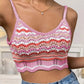 Openwork Striped Scoop Neck Cami