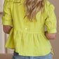 Peplum Round Neck Half Sleeve Blouse