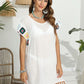 Tassel Boat Neck Flutter Sleeve Cover Up