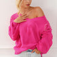 Pearl Detail V-Neck Long Sleeve Sweater
