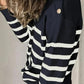 Striped Shoulder Detail Sweater