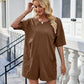 Backless Pocketed Round Neck Half Sleeve Romper