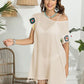 Tassel Boat Neck Flutter Sleeve Cover Up