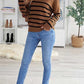 Striped Shoulder Detail Sweater