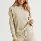 Double Take Full Size Texture Long Sleeve Top and Drawstring Shorts Set