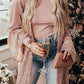 Sequin Open Front Long Sleeve Cardigan